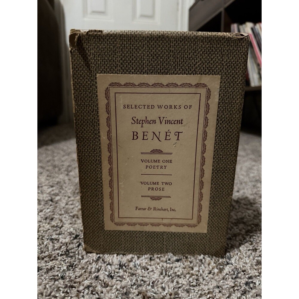 1942 Selected Works of Stephen Vincent Benét 2 Vol Set Poetry Prose Slipcase